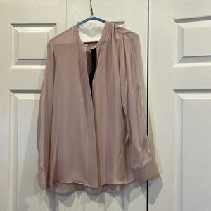 Vince Silk Blouse Pink and Black Size 10